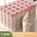 Pink degradable garbage bags with argy wormwood mosquito repellent, bold drawstring, 44x48cm