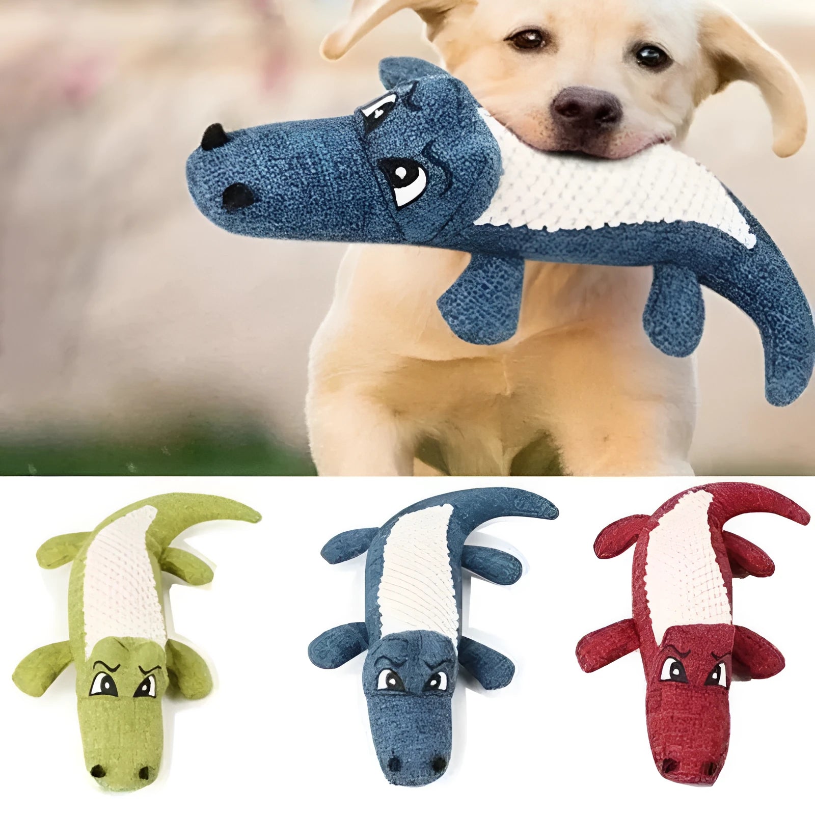 Corn cob grid texture pet plush toy with biting sound in blue, green, or red colours for cats and dogs
