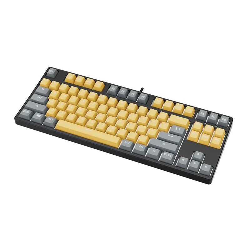 87-key tenkeyless mechanical keyboard in a dual-colour keycap design with metal frame