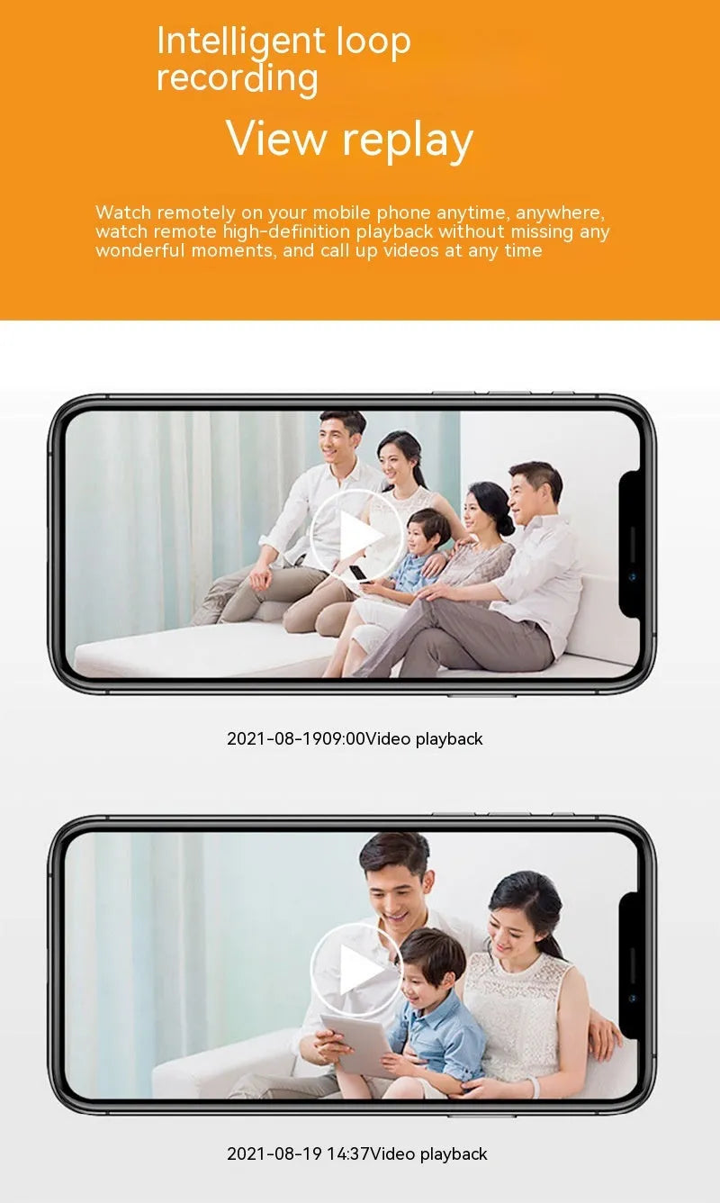 Wireless wifi bulb camera with 1080p resolution and full colour night vision measuring 5cm by 12cm