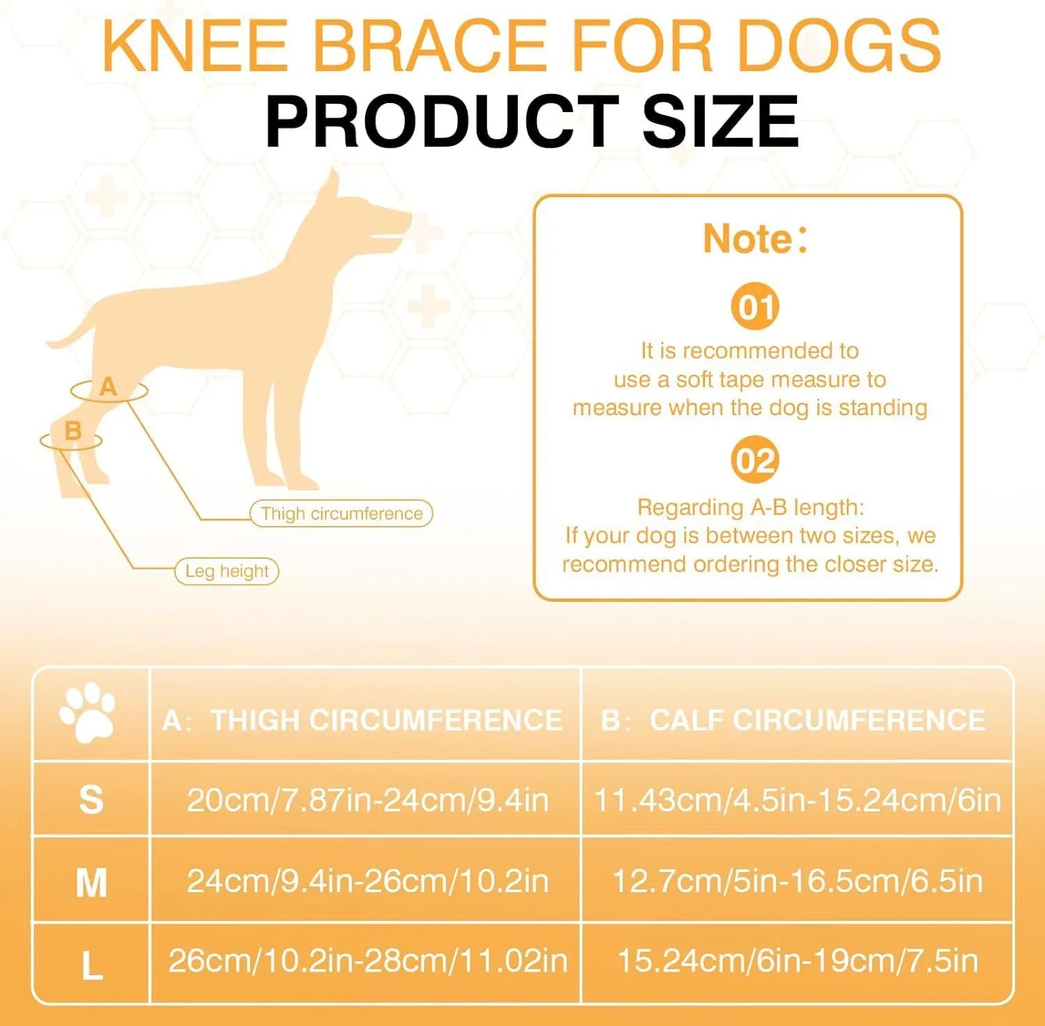 Adjustable dog leg protector knee brace with non-slip inner layer in size S M L for joint support