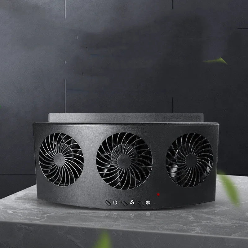 USB car ventilation fan in black or white colours with ABS plastic construction