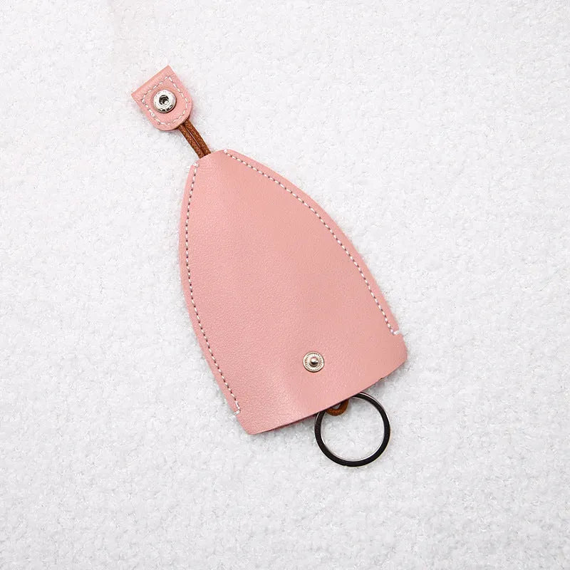Cartoon design pull-out car key case in PU leather with removable decorative cover