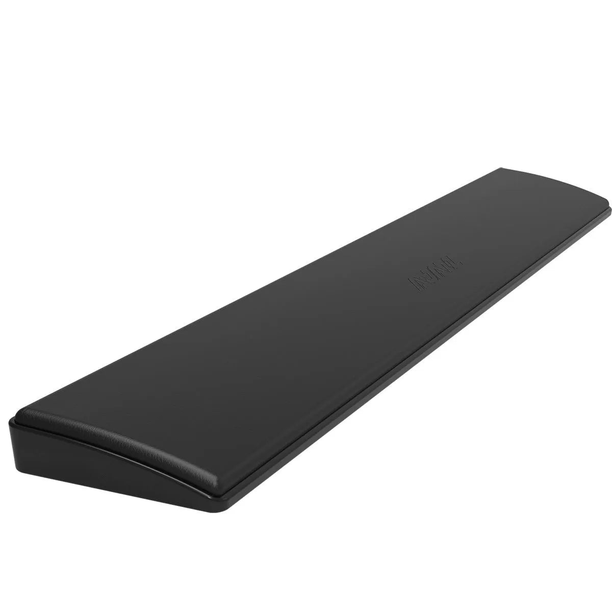 A black waterproof gaming keyboard holder for a desktop, showing a wired USB connection.