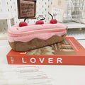 Cherry Cake design plush velvet pencil case with a zip closure.