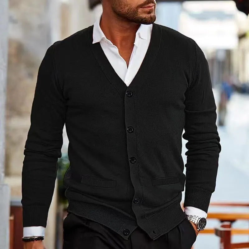 Men's slim-fit acrylic cardigan in various colours available sizes M to 5XL