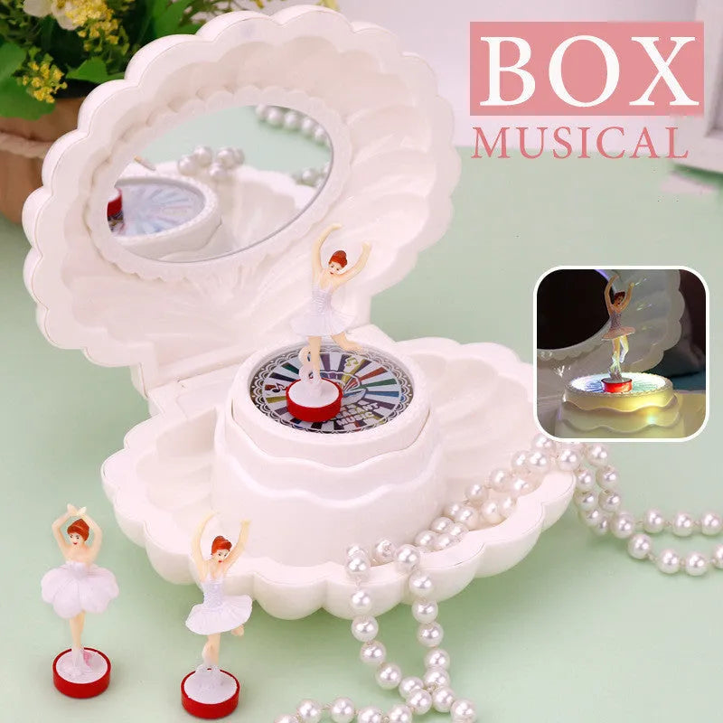 Plastic shell ballet girl music box 160 x 130 x 155mm, random colour
