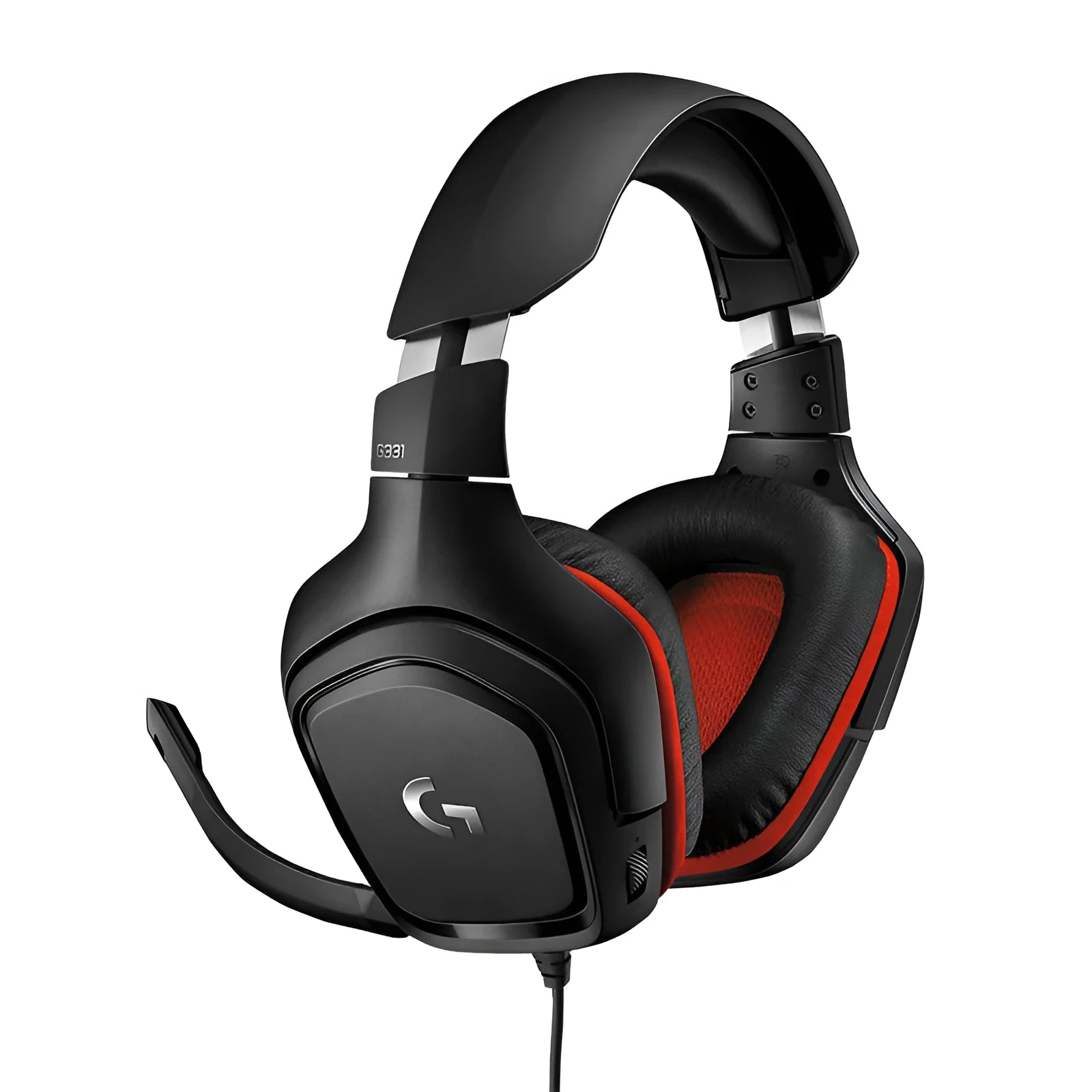 G331 stereo gaming headset with microphone on a dark background, showing padded headband and ear cups.