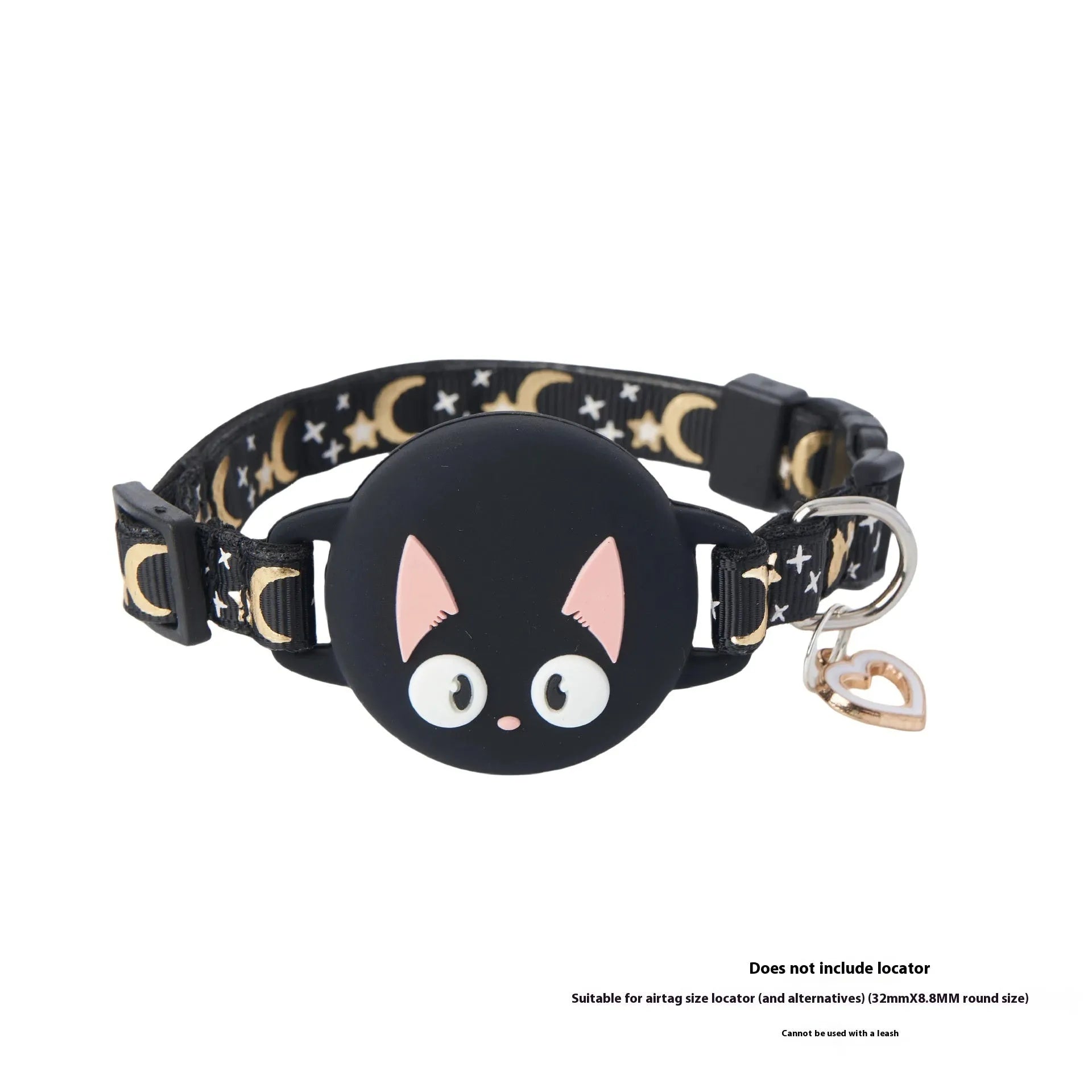 AirTag protective case attached to cat collar in adjustable S or M sizes