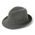 A thickened suit material fedora hat for men shown in Bervis black, with a 60mm brim.