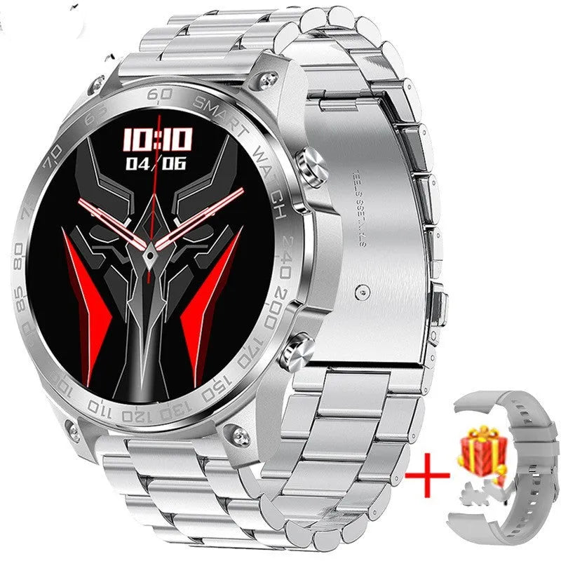 Bluetooth sports watch with AMOLED screen showing health metrics on silicone strap