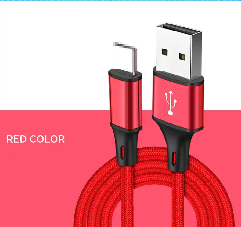 Braided Lightning data cable in multiple colours and lengths with 24-spindle weave cover