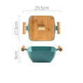 Porcelain serving bowl with lid in irregular shape, available in four colour options