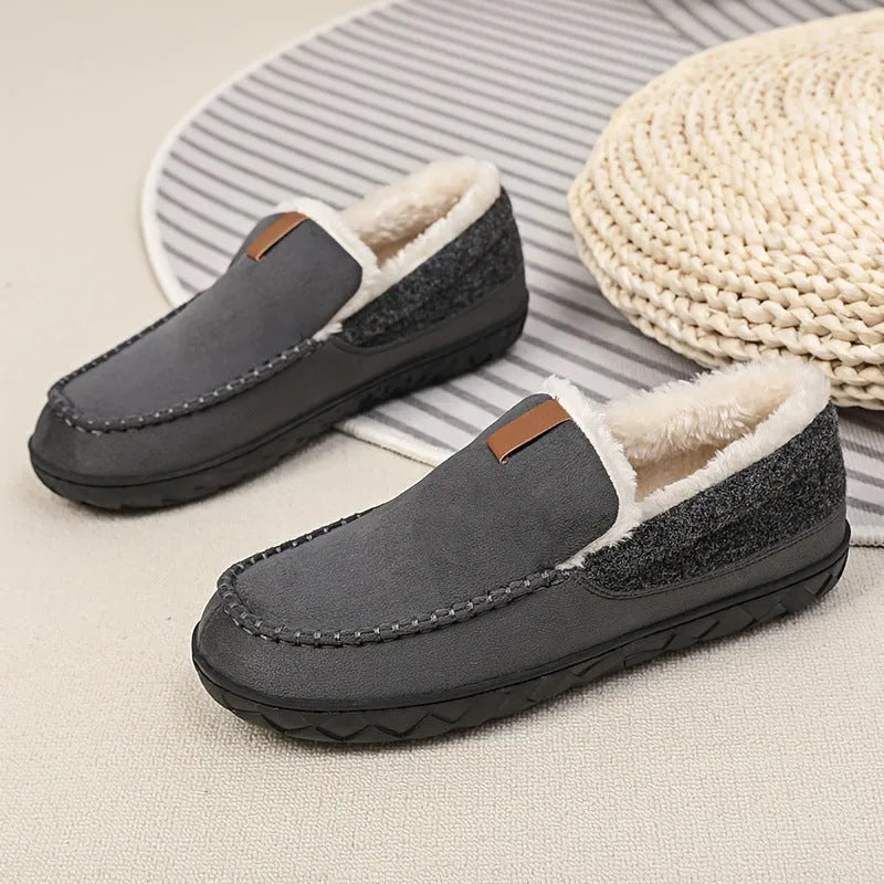 Thickened EVA home slippers for men in minimalist casual style, available in black, brown, camel, gray, US sizes 7 to 15