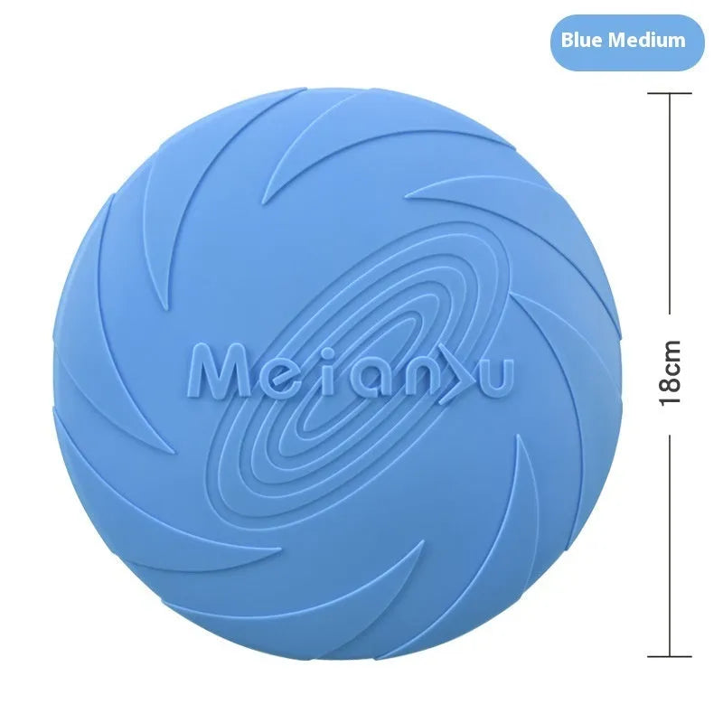Soft rubber dog flying disc toy in red, blue or green colour for outdoor walking and travel