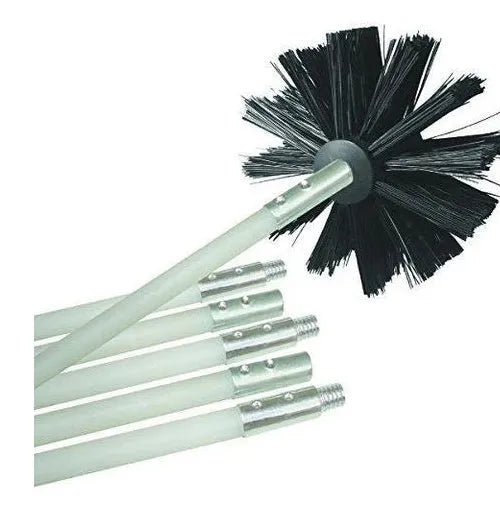 Flexible 600mm long chimney cleaning brush with nylon bristle head for dryer ducts
