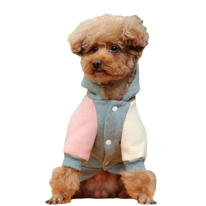 Brown cotton pet dog sweatshirt casual leisure wear garment