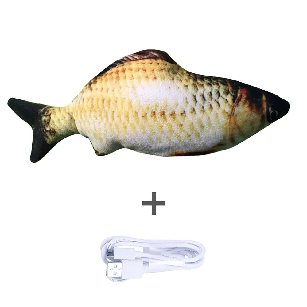 30cm long multicolour electric jumping fish simulation cat toy with USB cable