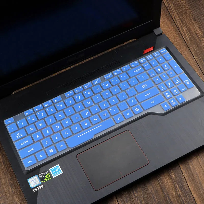 ASUS Flight laptop keyboard protective film cover shown in multiple colour options.