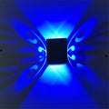 Butterfly-shaped LED wall lamp with aluminium shade and remote control for colour selection