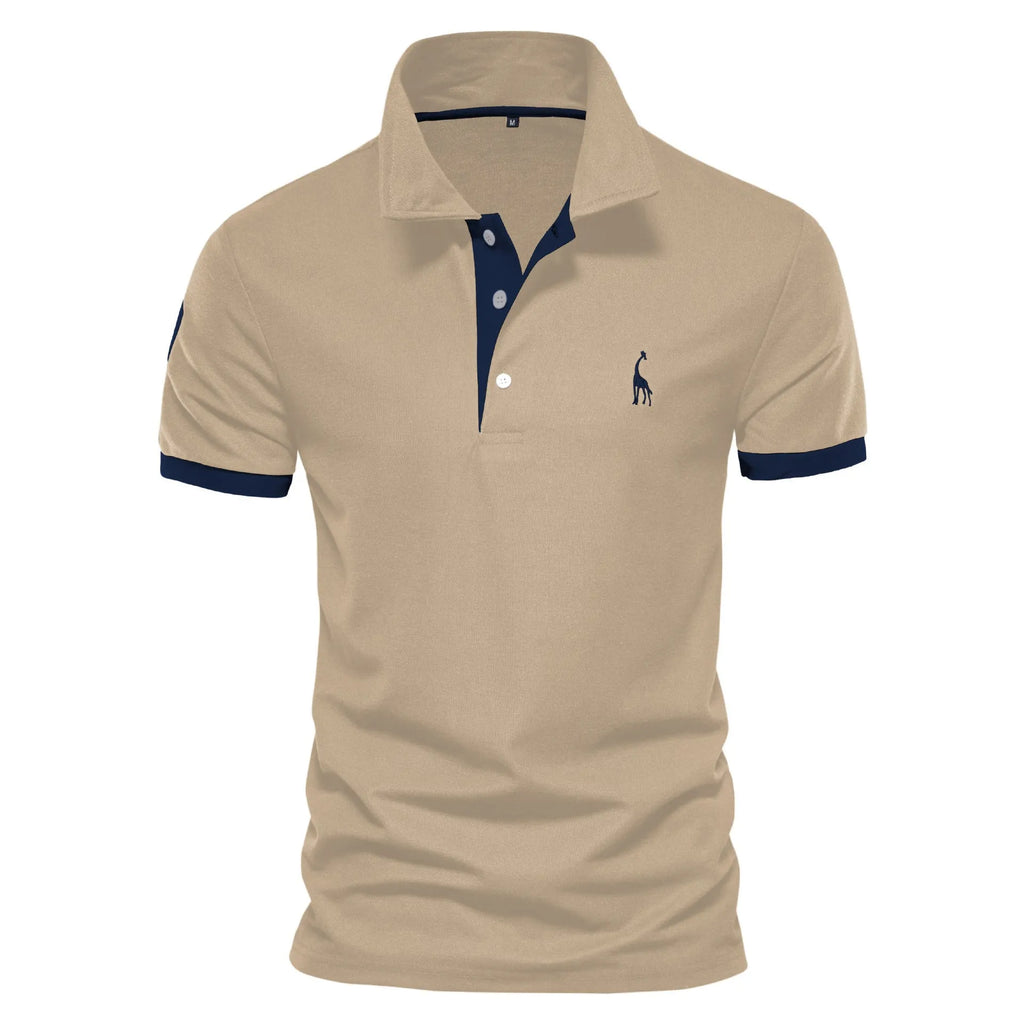 Men's slim fit short sleeve t-shirt with embroidered deer design on chest in multiple colour options
