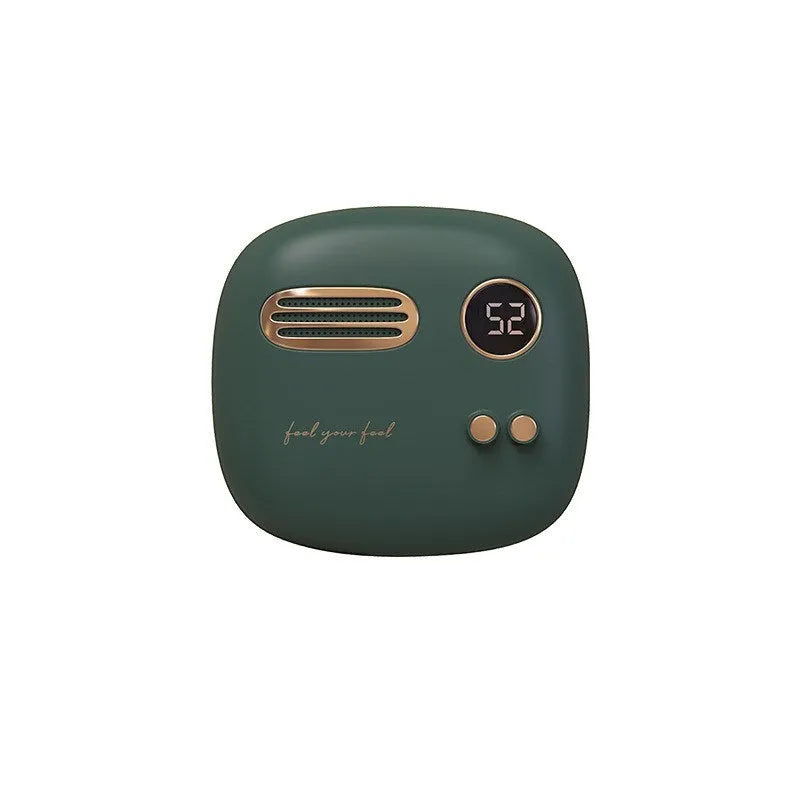 2-in-1 retro hand warmer power bank 5000mAh with digital temperature display in Chie Purple colour