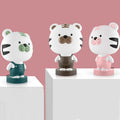 Cartoon animal table lamp with LED lighting and plastic shade in random bear, cattle, rabbit, or tiger designs