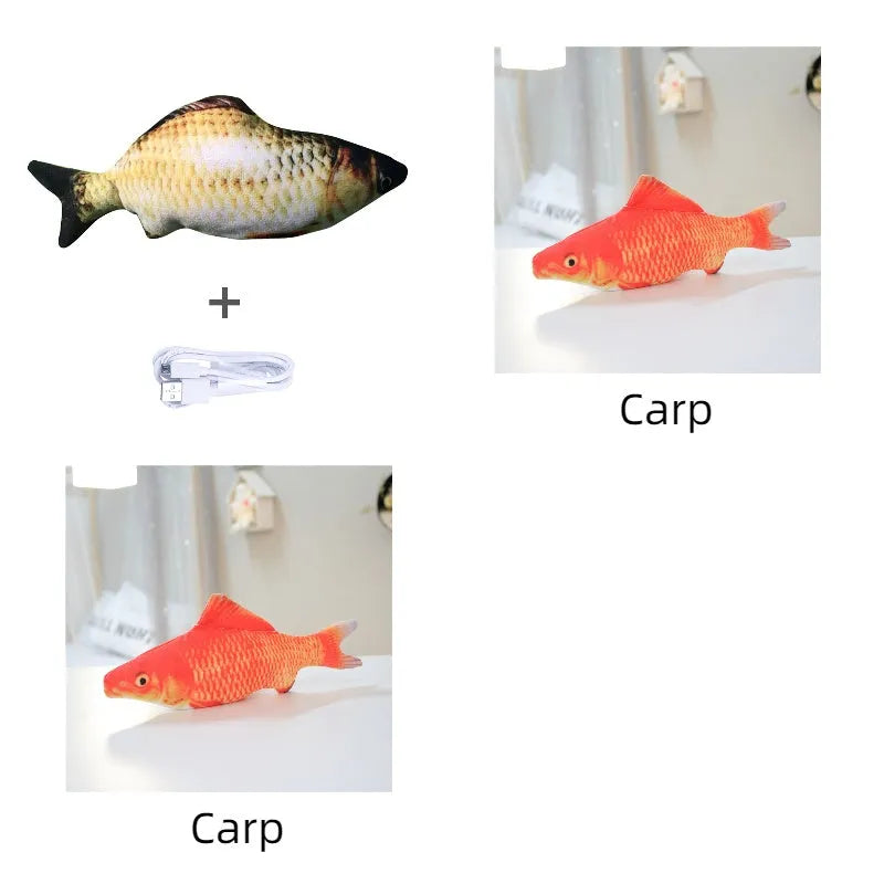 30cm long multicolour electric jumping fish simulation cat toy with USB cable