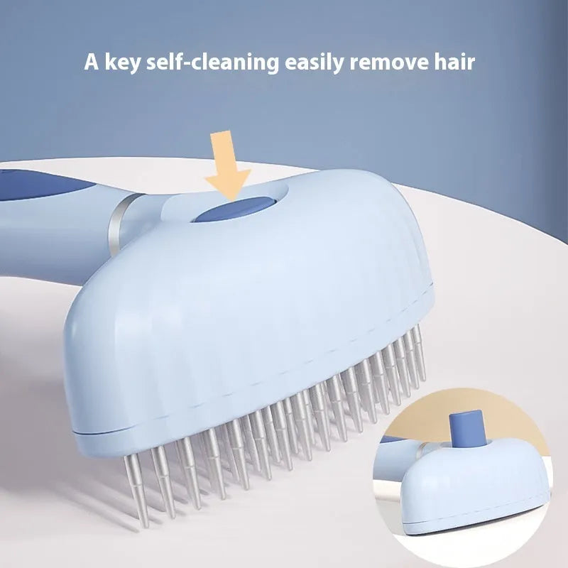 Stainless steel double row dog grooming comb in Azure Light Blue colour