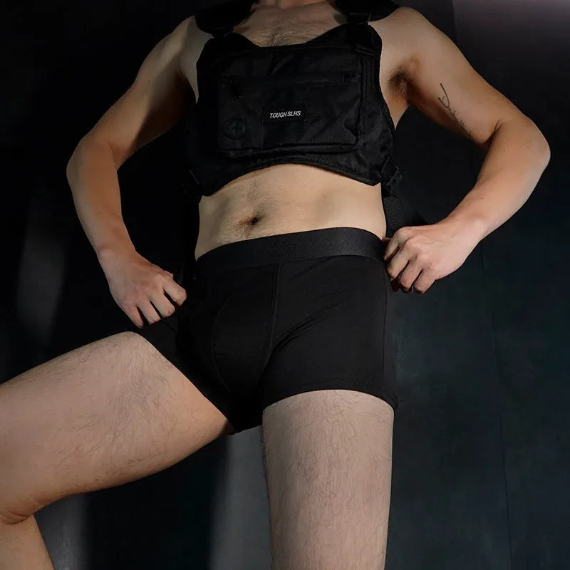 Men's solid colour cotton boxers showing black, white, silver grey, and light green colour options
