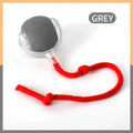 Silicone cat ball toy with optional rope in red, green, or grey plush cat ball colours.