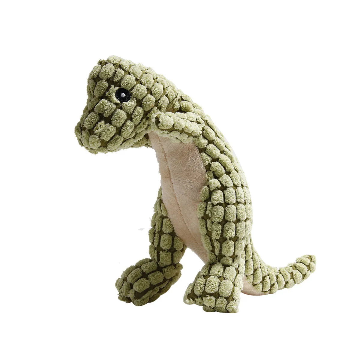 Grey, green, and orange durable dog toys with sound for chewing and boredom relief.