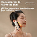 Electric gua sha scraping board with hot compress and vibration massage features in golden yellow finish