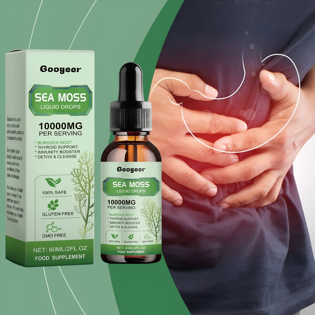 Googeer sea moss liquid drops body treatment 60ml bottle 3.3x3.3x12cm