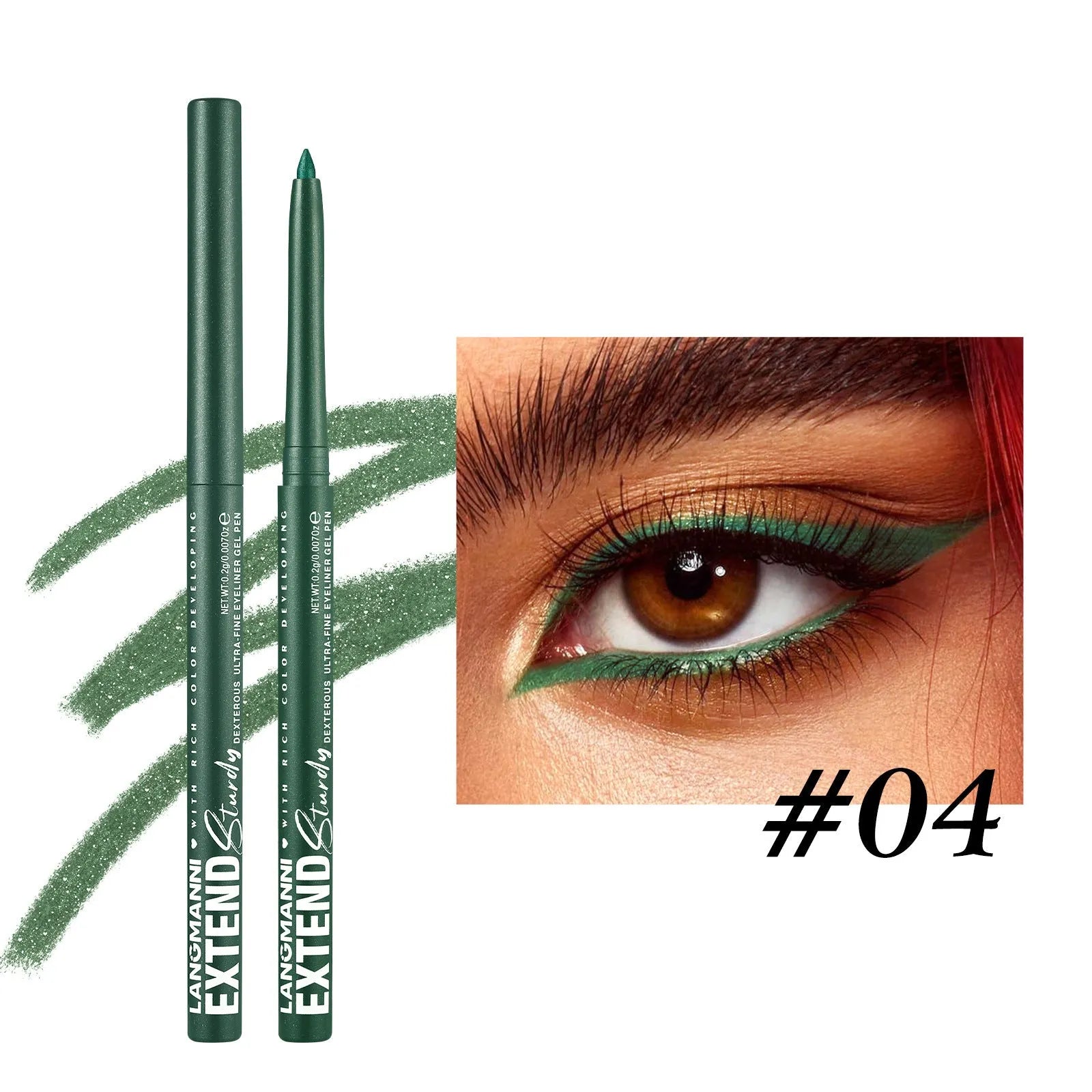12 colourful gel glitter eyeliner pencils with waterproof formula in matte metallic pearl finishes