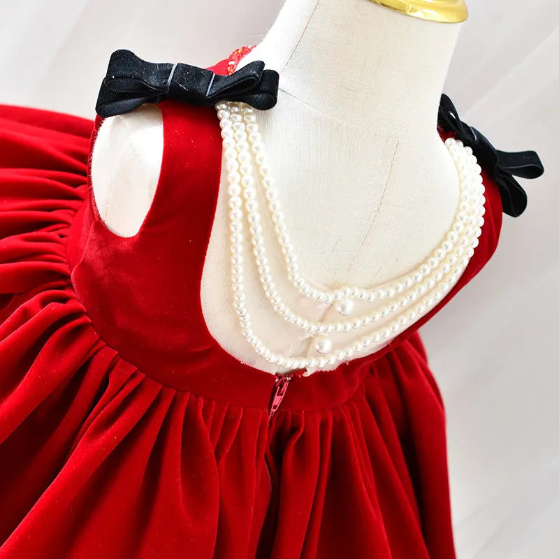 Wine red girls princess tutu dress linen fabric full skirt for height 80-160cm