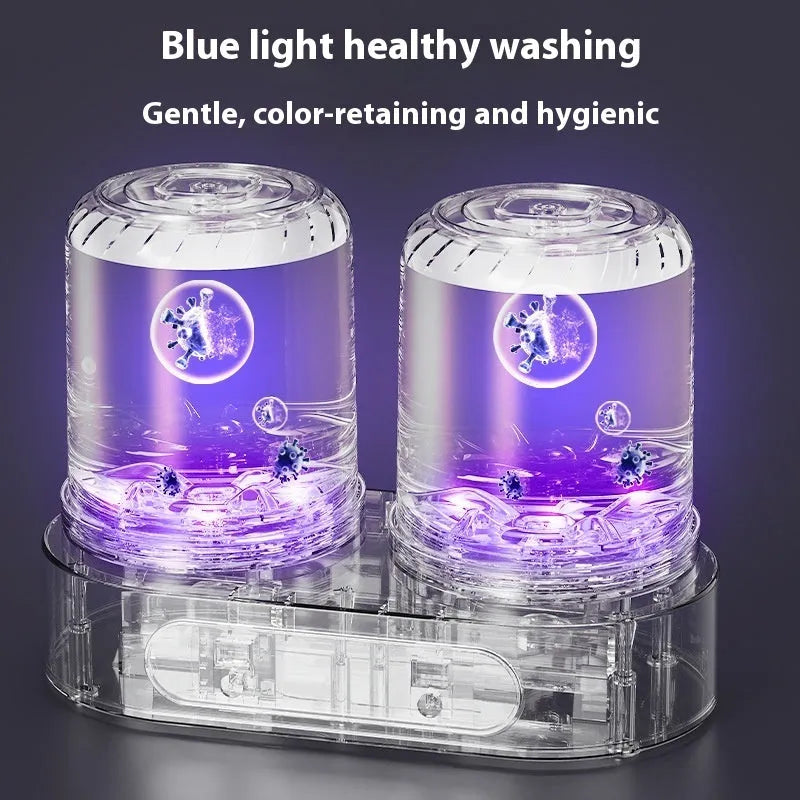 White double bucket USB mini washing machine for personal laundry