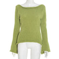 New solid colour slim-fit bell sleeve t-shirt with boat neck in brown