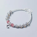 Adjustable moonstone bracelet with crescent moon charm and crystal on extension chain