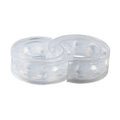 Transparent rubber spring shock absorber buffer for car suspension modification showing coil fitment