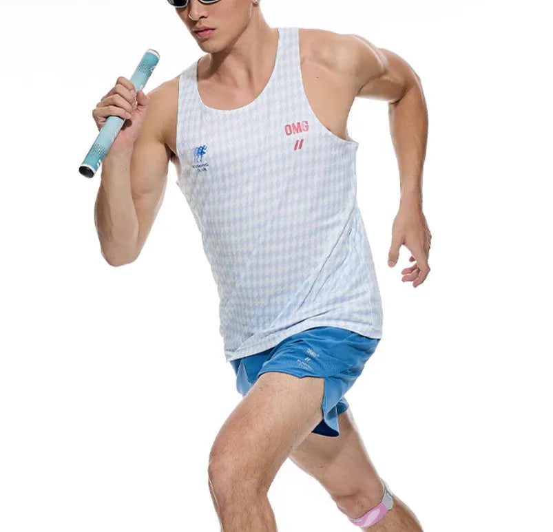 Black and blue four-point stretch running shorts with laser-stitched seams laid flat.
