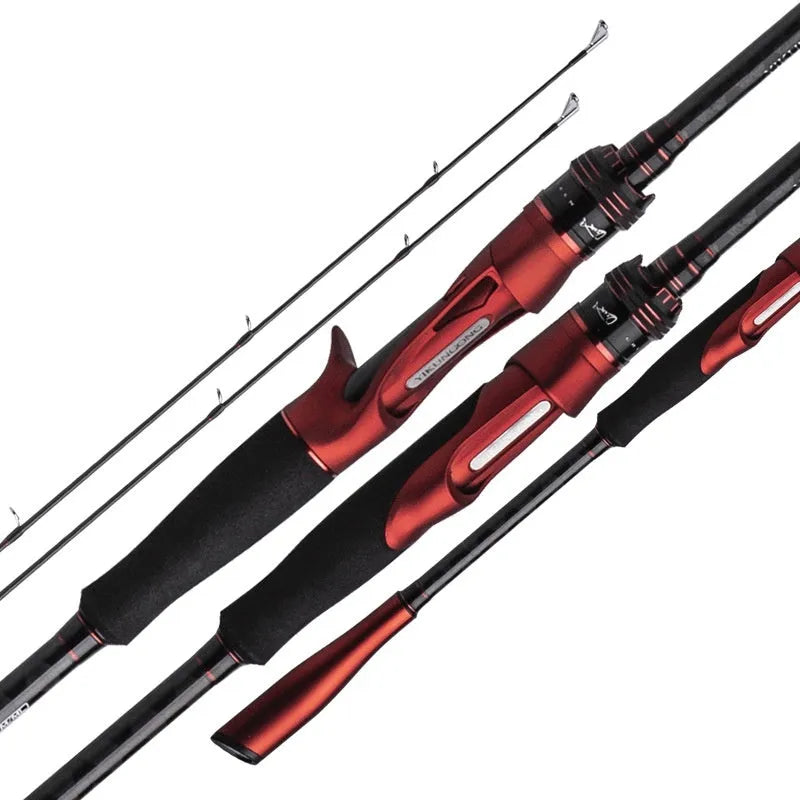Carbon fishing rod with choice of straight or pikestaff handle in 2.1m and 2.4m lengths