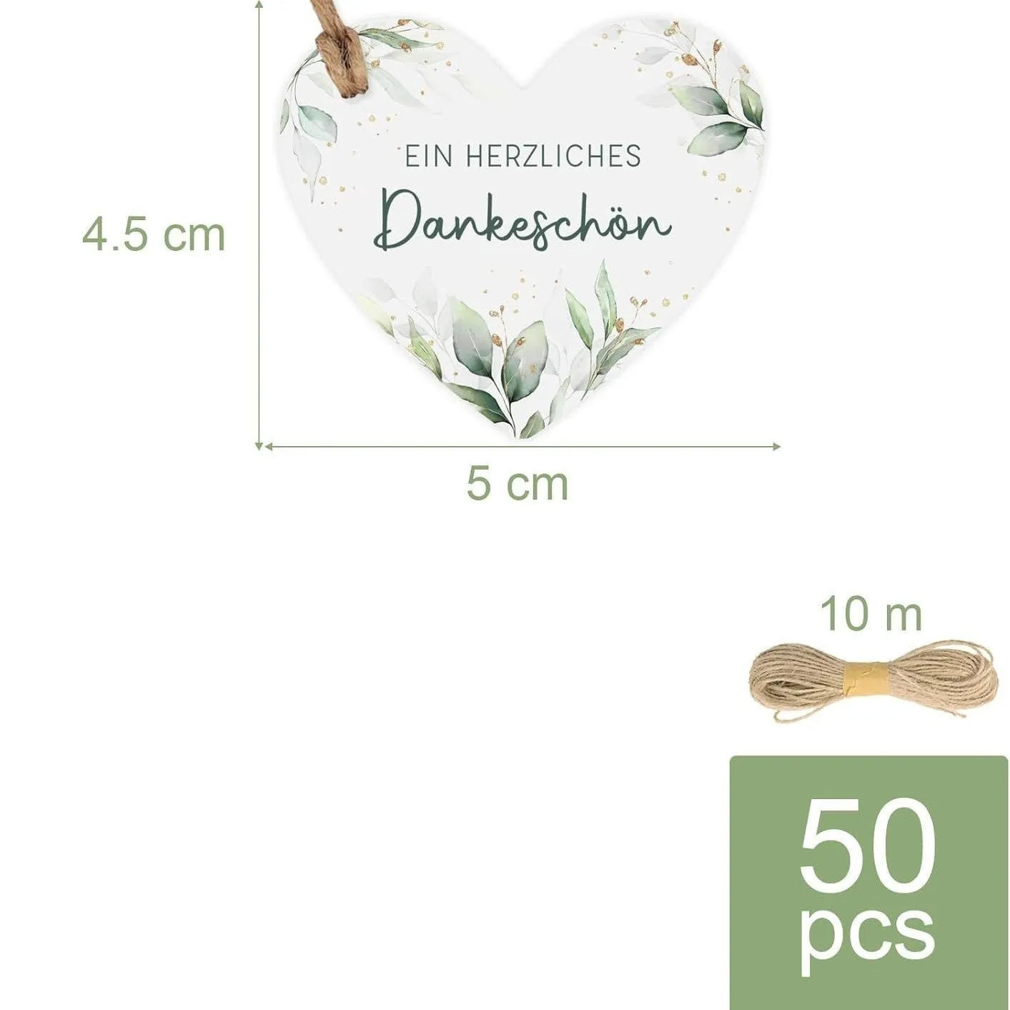 Set of 50 flower heart-shaped paper gift tags in two decorative styles, showing front design.