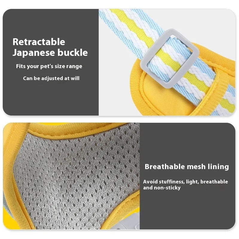 Explosion-proof anti-strangulation dog harness in Oxford cloth with attached 1.5 metre rope