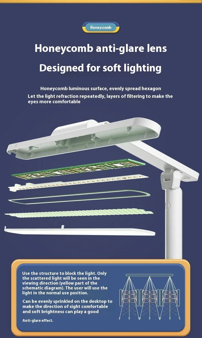 Adjustable reading table lamp with three-speed colour temperature control and USB charging capability
