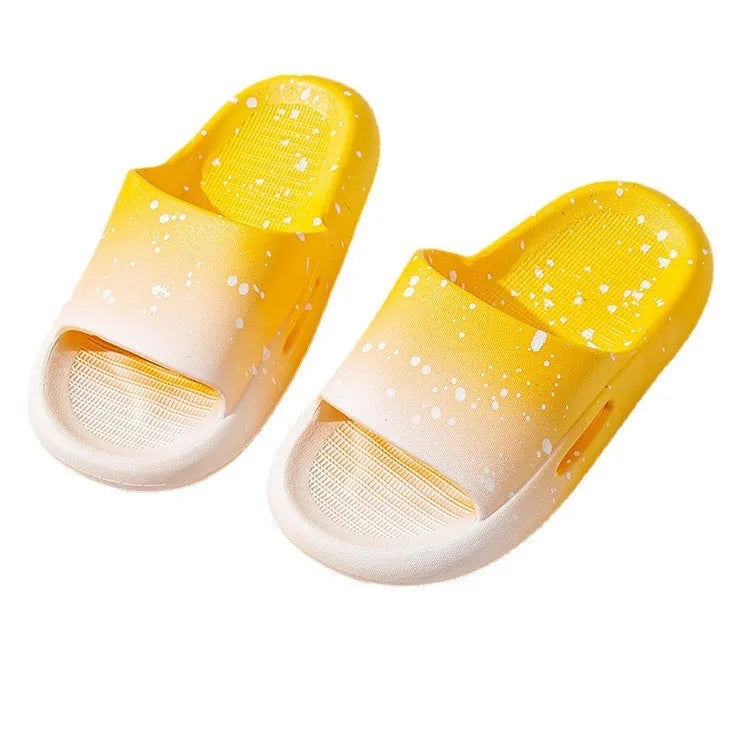 Gradient colour PVC summer slippers for children with breathable non-slip design