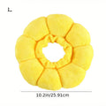 Cute sunflower-shaped adjustable recovery collar for small pets, soft cotton material