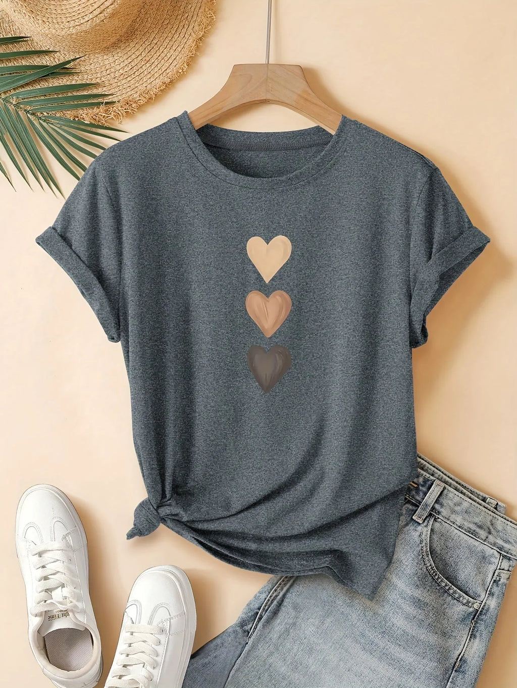 Women's pure cotton art retro t-shirt with Chinese style pattern in blue colour