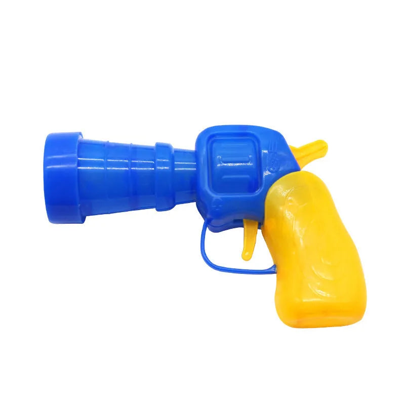 30cm pet toy launch gun with assortment of colourful 3cm plush yarn balls for dogs and cats