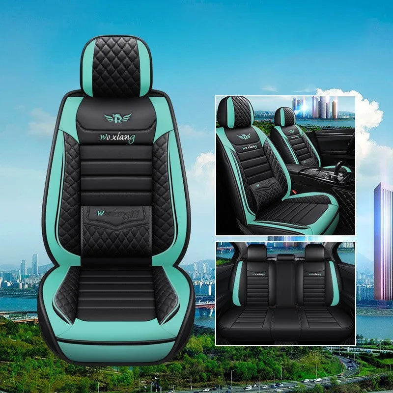 Red leather car seat cushion with high-elasticity sponge filler on a car seat.